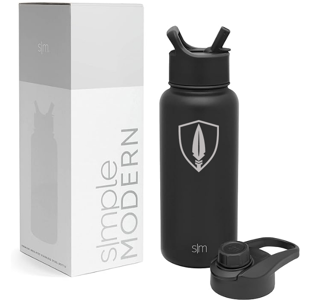 Simple Modern 32oz Water Bottle with 2 lids - Please Choose your Preferred Logo Below ⬇️