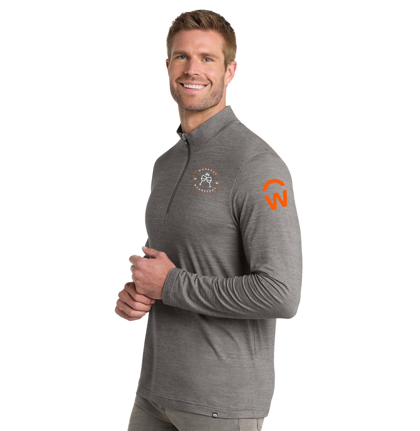 TravisMathew Workday Wednesday 1/4 Zip - Grey Heather