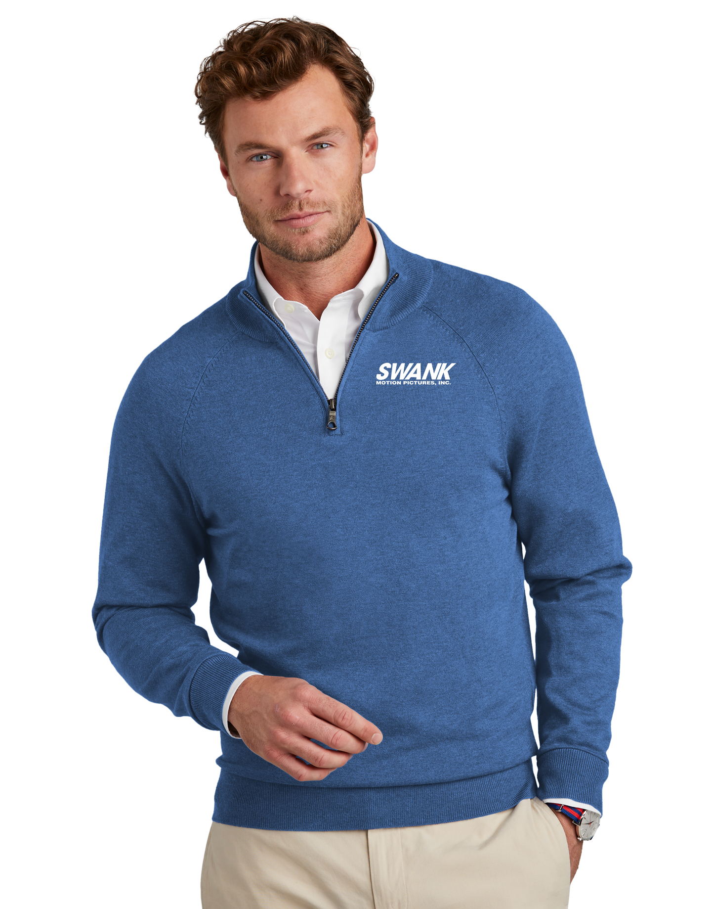 Brooks Brothers® Cotton Stretch 1/4-Zip Sweater