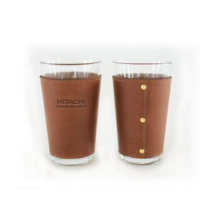 Leather wrapped Pint Glasses (set of 2)