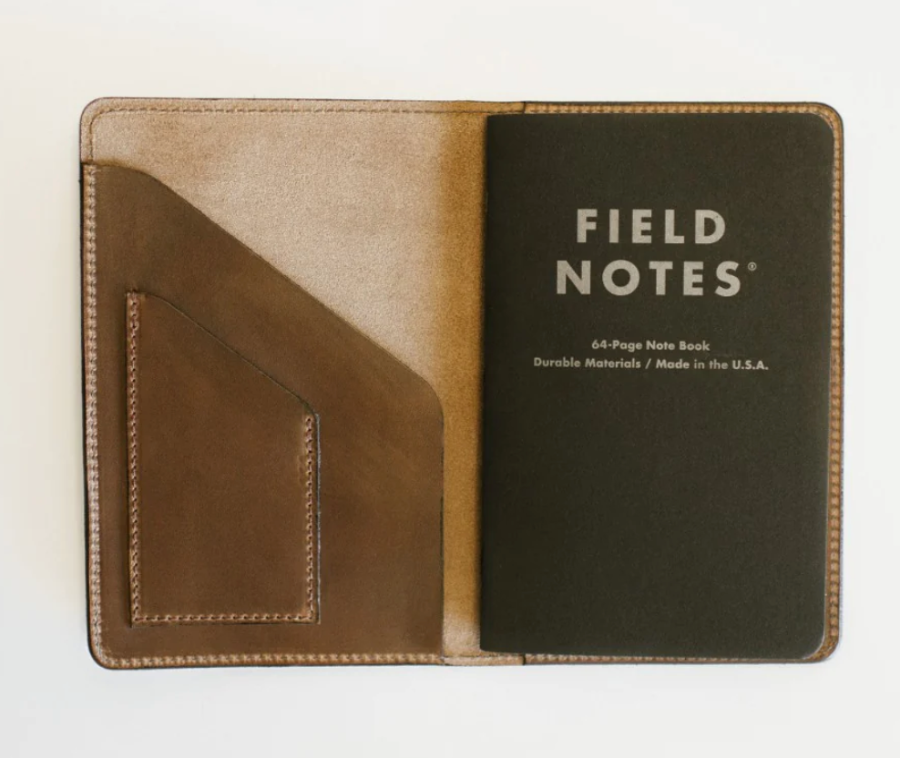 Natural Leather Day Journal - Includes Initials